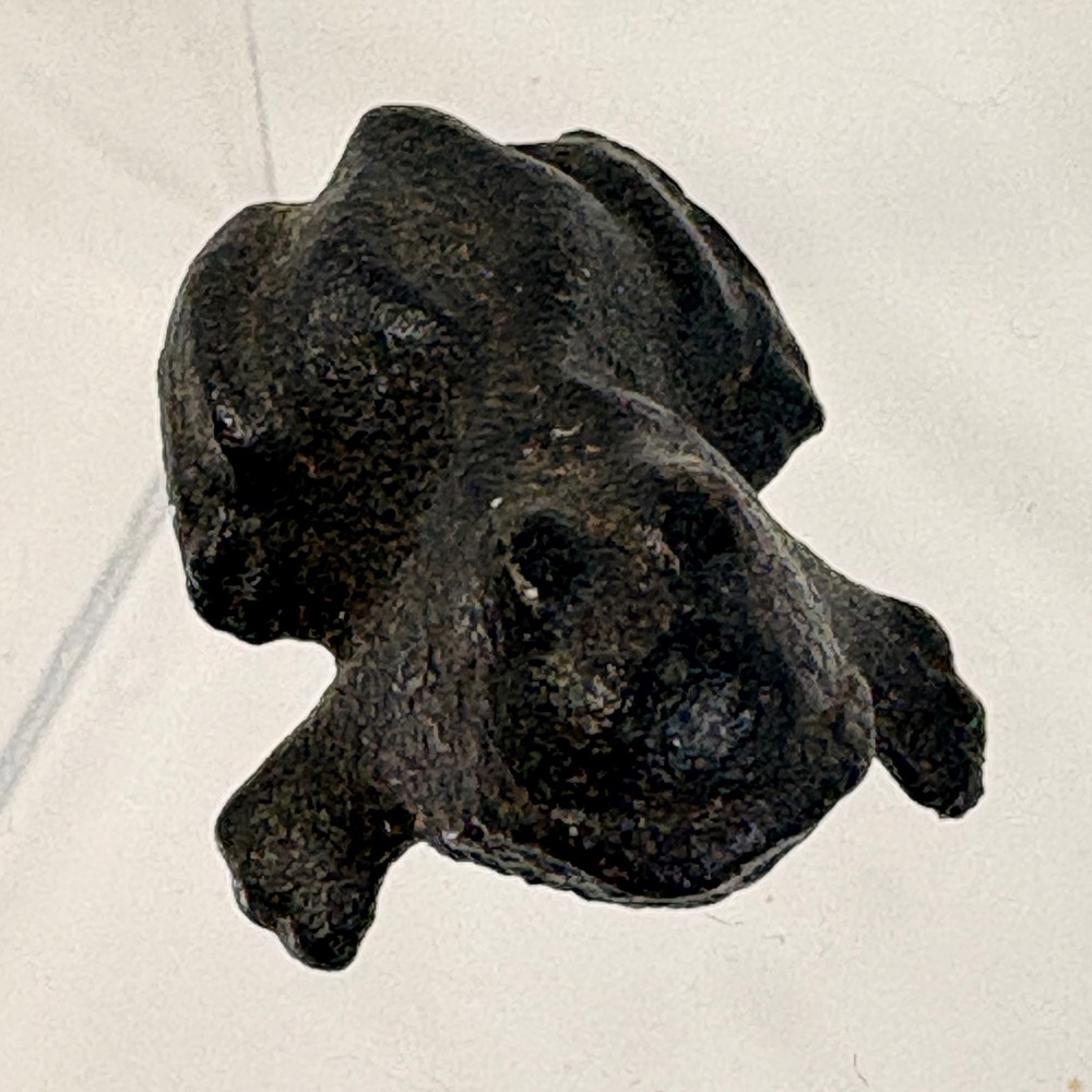 Vintage Miniature Cast Iron Frog Figurine Small Heavy Metal Black Decor Garden